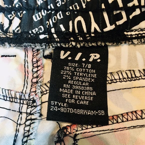 VIP‎ Jeans Urban Graffiti Jogger Style Ankle Faux Cargo Pants Size 7/8 Juniors - Picture 5 of 12